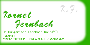 kornel fernbach business card